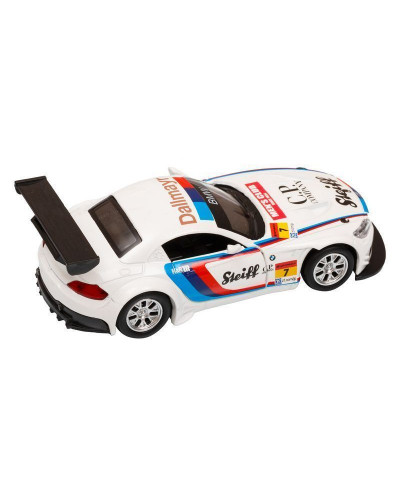 Машина "АВТОПАНОРАМА" BMW Z4 GT3, 1/38, белый, инерция, откр. двери, в/к 17,5*12,5*6,5 см