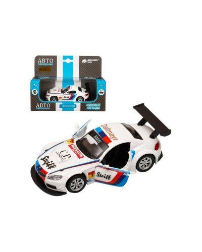 Машина "АВТОПАНОРАМА" BMW Z4 GT3, 1/38, белый, инерция, откр. двери, в/к 17,5*12,5*6,5 см