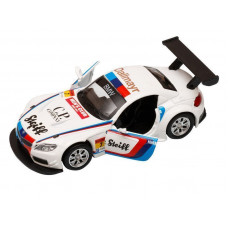 Машина "АВТОПАНОРАМА" BMW Z4 GT3, 1/38, белый, инерция, откр. двери, в/к 17,5*12,5*6,5 см