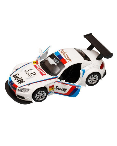 Машина "АВТОПАНОРАМА" BMW Z4 GT3, 1/38, белый, инерция, откр. двери, в/к 17,5*12,5*6,5 см
