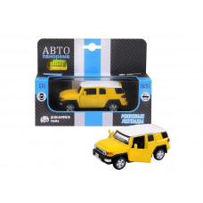 Машина "АВТОПАНОРАМА" Toyota FJ Cruiser, желтый, 1/43, инерция, в/к 17,5*12,5*6,5 см