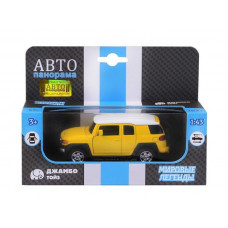 Машина "АВТОПАНОРАМА" Toyota FJ Cruiser, желтый, 1/43, инерция, в/к 17,5*12,5*6,5 см