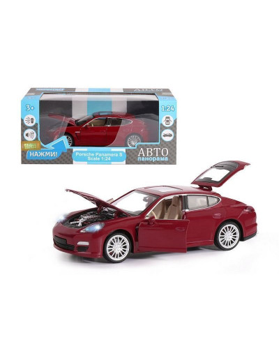 Машина "АВТОПАНОРАМА" Porsche Panamera S, красный, 1/24, в/к 24,5*12,5*10,5 см