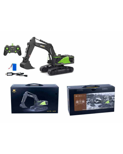 Радиоуправляемый экскаватор HUI NA TOYS 2.4G 22CH 1/14, зеленый RTR