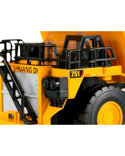 Машина "АВТОПАНОРАМА" КАРЬЕРНЫЙ САМОСВАЛ, желтый, 1/50, свет, звук, в/к 25*10*13 см