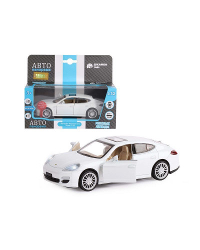Машина "АВТОПАНОРАМА" Porsche Panamera S, белый, 1/32, свет, звук, инерция, в/к 17,5*13,5*9 см
