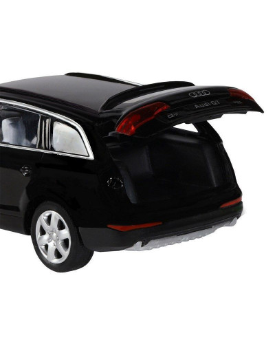 Машина "АВТОПАНОРАМА" Audi Q7, черный, 1/32, свет, звук, инерция, в/к 17,5*13,5*9 см