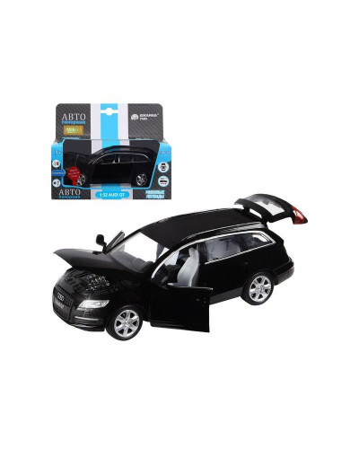 Машина "АВТОПАНОРАМА" Audi Q7, черный, 1/32, свет, звук, инерция, в/к 17,5*13,5*9 см