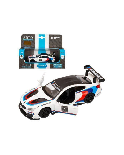 Машина "АВТОПАНОРАМА" BMW M6, 1/44, белый, инерция, откр. двери, в/к 17,5*12,5*6,5 см