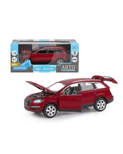 Машина "АВТОПАНОРАМА" Audi Q7, бордовый, 1/24, в/к 24,5*12,5*10,5 см