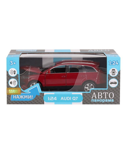 Машина "АВТОПАНОРАМА" Audi Q7, бордовый, 1/24, в/к 24,5*12,5*10,5 см