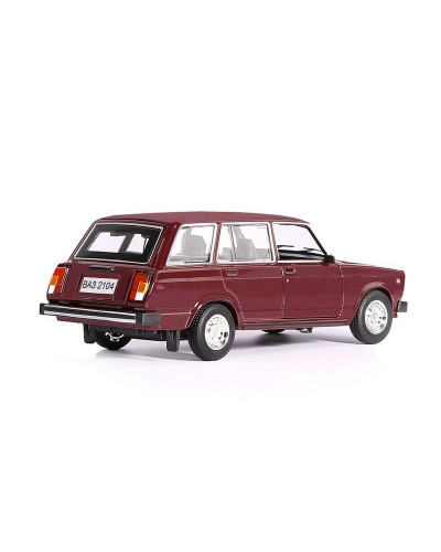 Машина "АВТОПАНОРАМА" ВАЗ 2104, 1/24, бордовый, инерция, в/к  24,5*12,5*10,5 см