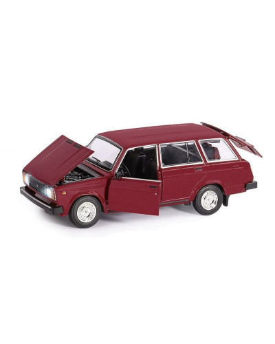 Машина "АВТОПАНОРАМА" ВАЗ 2104, 1/24, бордовый, инерция, в/к  24,5*12,5*10,5 см