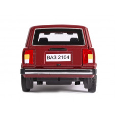 Машина "АВТОПАНОРАМА" ВАЗ 2104, 1/24, бордовый, инерция, в/к  24,5*12,5*10,5 см