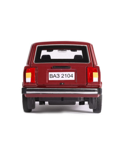 Машина "АВТОПАНОРАМА" ВАЗ 2104, 1/24, бордовый, инерция, в/к  24,5*12,5*10,5 см
