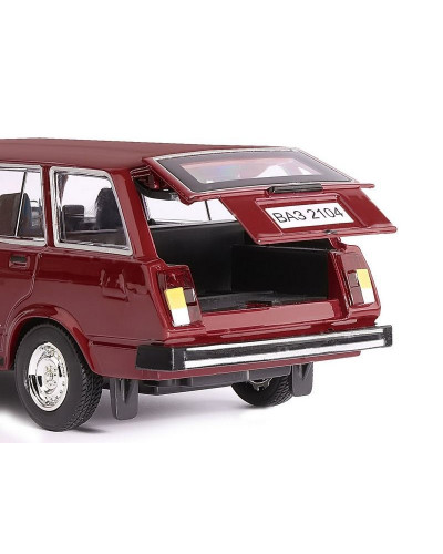 Машина "АВТОПАНОРАМА" ВАЗ 2104, 1/24, бордовый, инерция, в/к  24,5*12,5*10,5 см