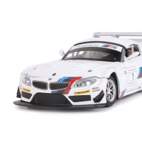 Машина "АВТОПАНОРАМА" BMW Z4 GT3, белый, 1/24, свет, звук, в/к 24,5*12,5*10,5 см
