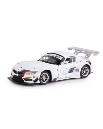Машина "АВТОПАНОРАМА" BMW Z4 GT3, белый, 1/24, свет, звук, в/к 24,5*12,5*10,5 см