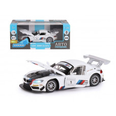 Машина "АВТОПАНОРАМА" BMW Z4 GT3, белый, 1/24, свет, звук, в/к 24,5*12,5*10,5 см