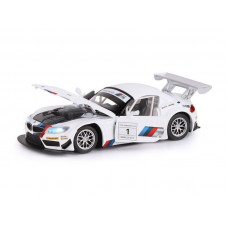 Машина "АВТОПАНОРАМА" BMW Z4 GT3, белый, 1/24, свет, звук, в/к 24,5*12,5*10,5 см