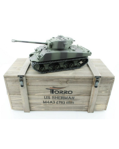 Р/У танк Torro Sherman M4A3 76mm, 1/16 2.4G, ВВ-пушка, деревянная коробка