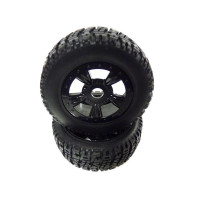 Колеса в сборе, черные диски для Himoto E8SCL, 2шт.