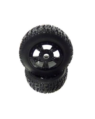 Колеса в сборе, черные диски для Himoto E8SCL, 2шт.