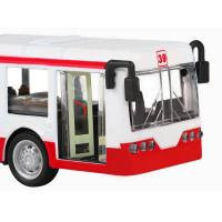 Троллейбус "Автопанорама", красный, 1/90, свет, звук, инерция, в/к 22*13,5*5,8 см