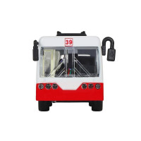 Троллейбус "Автопанорама", красный, 1/90, свет, звук, инерция, в/к 22*13,5*5,8 см