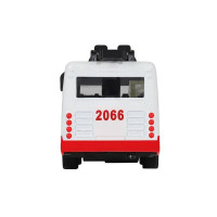 Троллейбус "Автопанорама", красный, 1/90, свет, звук, инерция, в/к 22*13,5*5,8 см