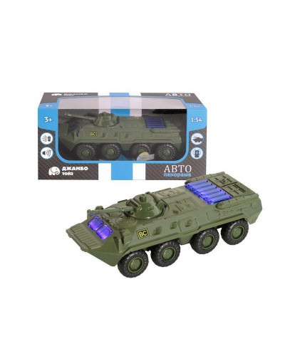 Танк "АВТОПАНОРАМА" хаки, 1/54, инерция, свет, звук, в/к 17*8*6,5 см