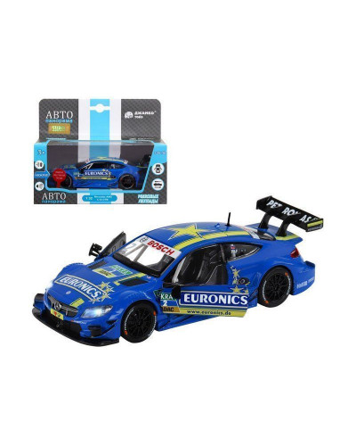 Машина "АВТОПАНОРАМА" Mercedes-AMG C 63 DTM, синий, 1/32, свет, звук, инерция, в/к 17,5*12,5*6,5 см