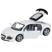 Машина "АВТОПАНОРАМА" Audi R8 GT, белый, 1/32, свет, звук, инерция, в/к 17,5*13,5*9 см