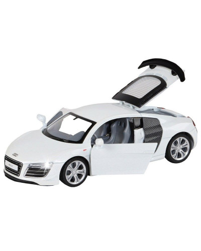 Машина "АВТОПАНОРАМА" Audi R8 GT, белый, 1/32, свет, звук, инерция, в/к 17,5*13,5*9 см