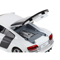 Машина "АВТОПАНОРАМА" Audi R8 GT, белый, 1/32, свет, звук, инерция, в/к 17,5*13,5*9 см