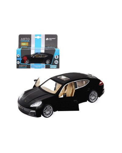 Машина "АВТОПАНОРАМА" Porsche Panamera S, черный, 1/32, свет, звук, инерция, в/к 17,5*13,5*9 см