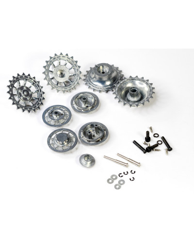 Ведущая звездочка 2 шт и ленивец 2 штуки для танка Tiger (металл) поздняя версия