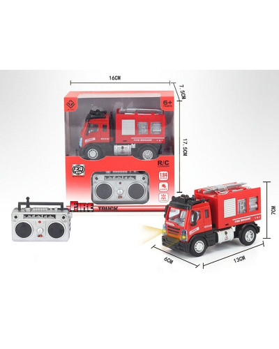 Р/У Пожарная машина малая  c бочкой для воды YP Toys 6164Q3, cдвигается стрела, свет, 2.4G 1/64 RTR