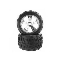 Колеса в сборе c хромированными дисками для Himoto E8MTL, 2шт.