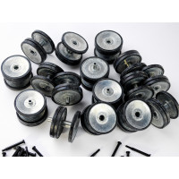 Опорные катки металл. с резиновыми бандажами и оси колёсные для TG Tiger ранняя версия