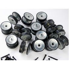 Опорные катки металл. с резиновыми бандажами и оси колёсные для TG Tiger ранняя версия