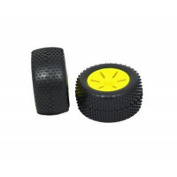 Колеса в сборе (шины Himoto 17702 + диск 17701Y), желтые, 2шт.