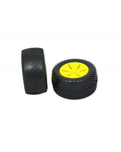 Колеса в сборе (шины Himoto 17702 + диск 17701Y), желтые, 2шт.