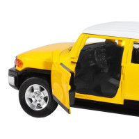Машина "АВТОПАНОРАМА" Toyota FJ Cruiser,желтый, 1/32, свет, звук, инерция, в/к 17,5*13,5*9 см