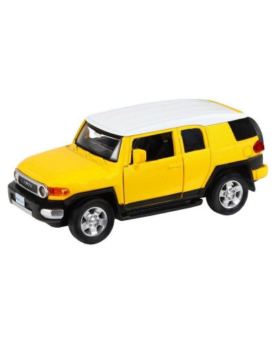 Машина "АВТОПАНОРАМА" Toyota FJ Cruiser,желтый, 1/32, свет, звук, инерция, в/к 17,5*13,5*9 см