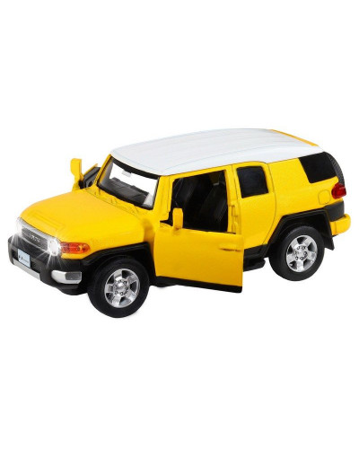 Машина "АВТОПАНОРАМА" Toyota FJ Cruiser,желтый, 1/32, свет, звук, инерция, в/к 17,5*13,5*9 см