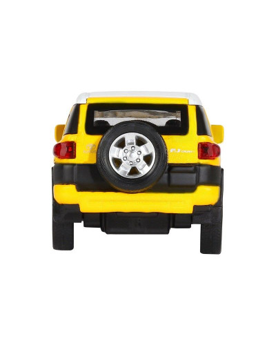 Машина "АВТОПАНОРАМА" Toyota FJ Cruiser,желтый, 1/32, свет, звук, инерция, в/к 17,5*13,5*9 см