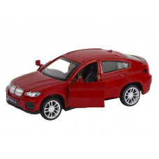 Машина "АВТОПАНОРАМА" BMW X6, красный, 1/43, инерция, в/к 17,5*12,5*6,5 см