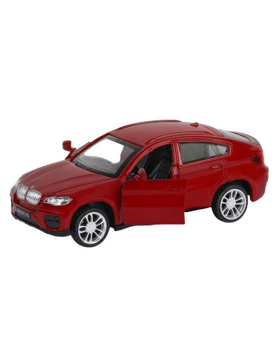 Машина "АВТОПАНОРАМА" BMW X6, красный, 1/43, инерция, в/к 17,5*12,5*6,5 см