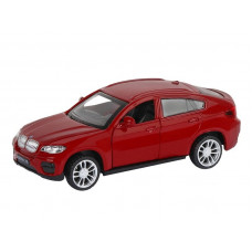 Машина "АВТОПАНОРАМА" BMW X6, красный, 1/43, инерция, в/к 17,5*12,5*6,5 см